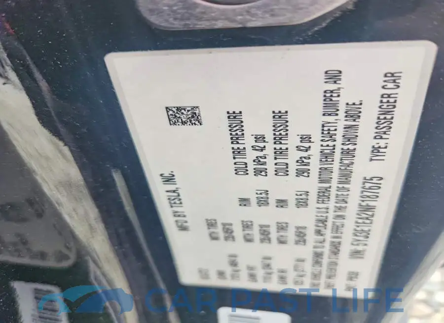 5YJ3E1EA2NF187675# 12