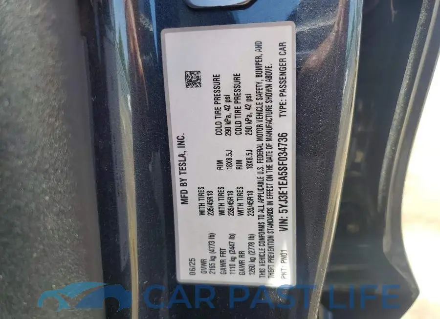 5YJ3E1EA5SF034736# 12