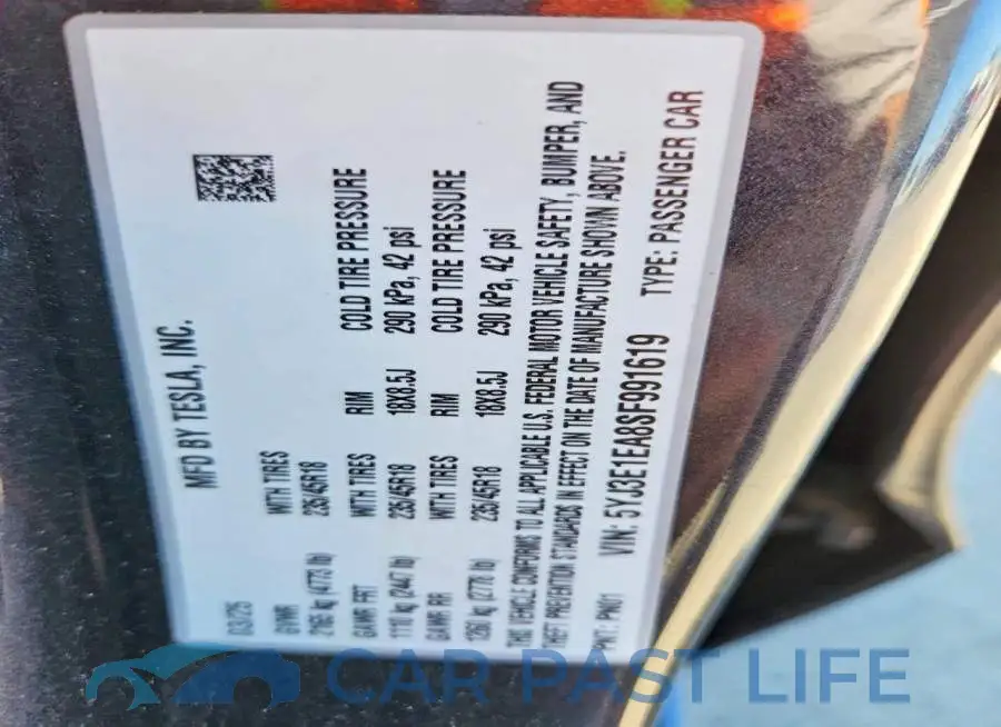 5YJ3E1EA8SF991619# 13