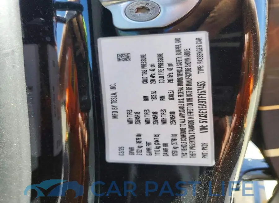 5YJ3E1EA9TF167453# 13