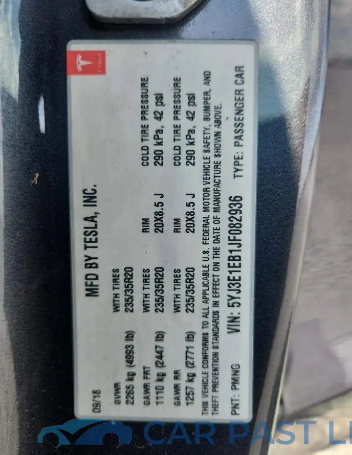 5YJ3E1EB1JF082936# 12