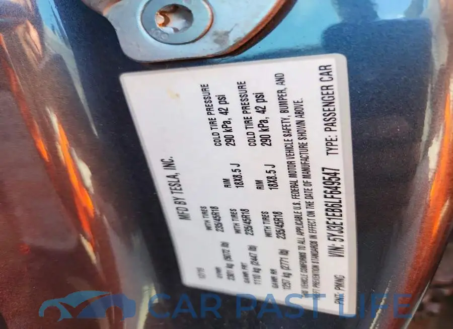 5YJ3E1EB6LF649547# 12