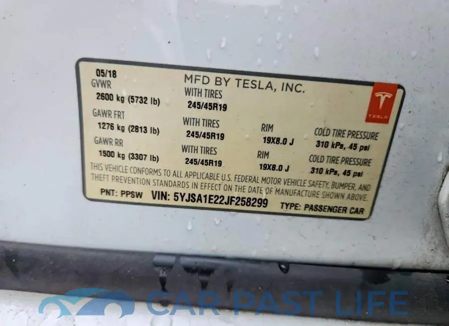 5YJSA1E22JF258299# 12