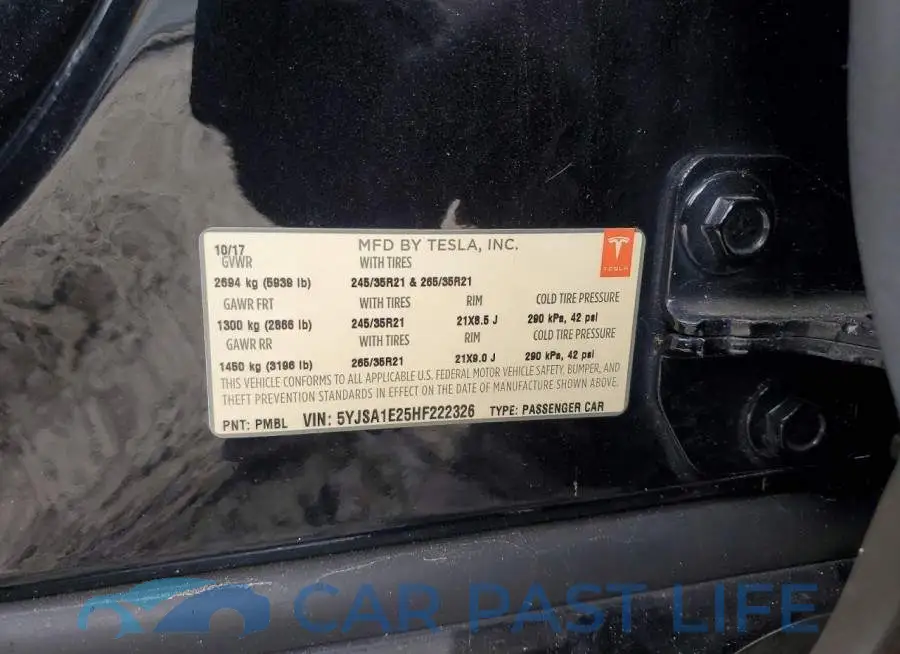 5YJSA1E25HF222326# 12