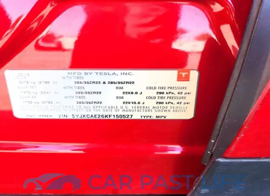 5YJXCAE26KF150527# 12