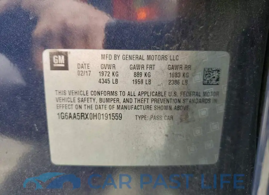 1G6AA5RX0H0191559# 12