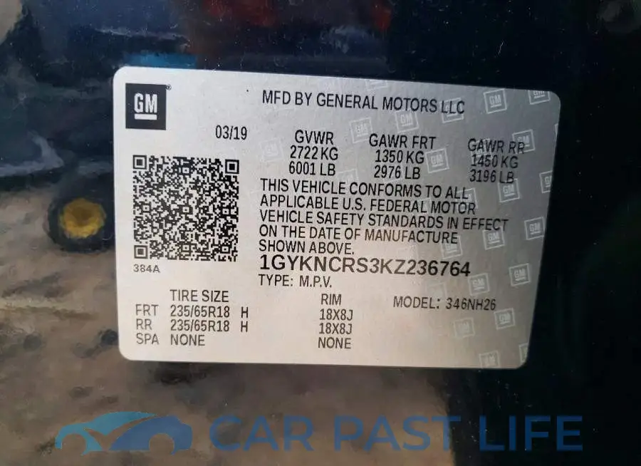 1GYKNCRS3KZ236764# 13