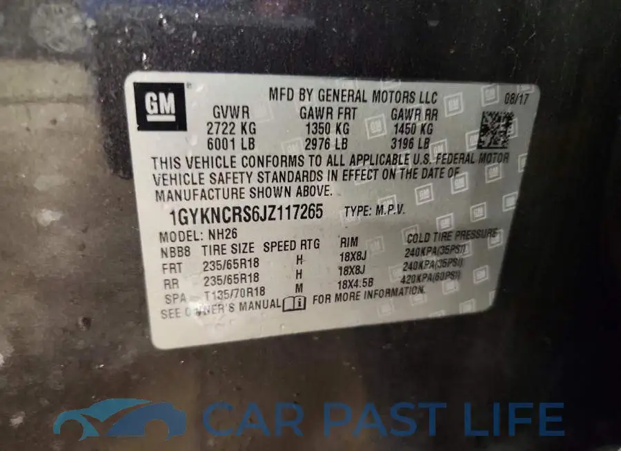 1GYKNCRS6JZ117265# 13