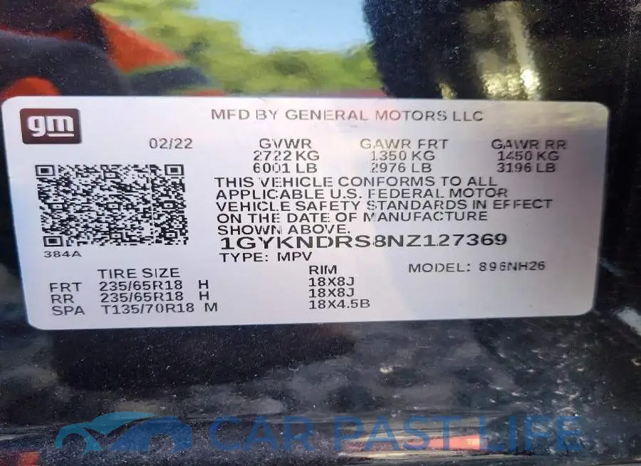 1GYKNDRS8NZ127369# 13