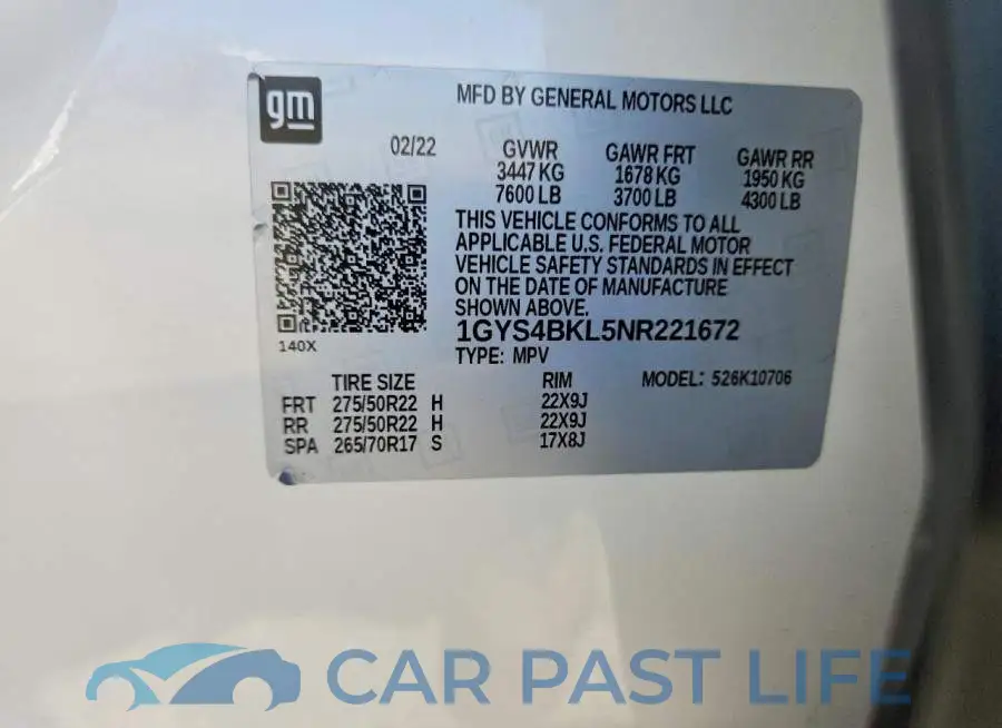 1GYS4BKL5NR221672# 13