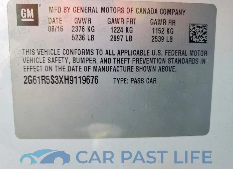 2G61R5S3XH9119676# 12