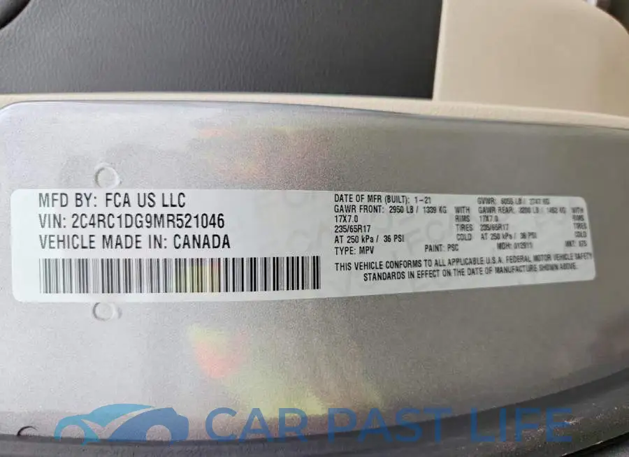 2C4RC1DG9MR521046# 13