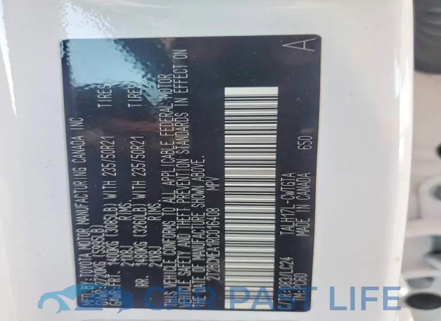 2T2BCMEA1RC016408# 12