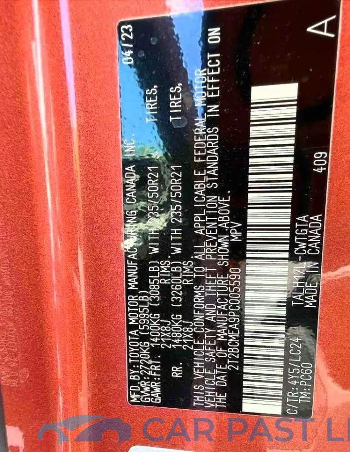 2T2BCMEA9PC005590# 14