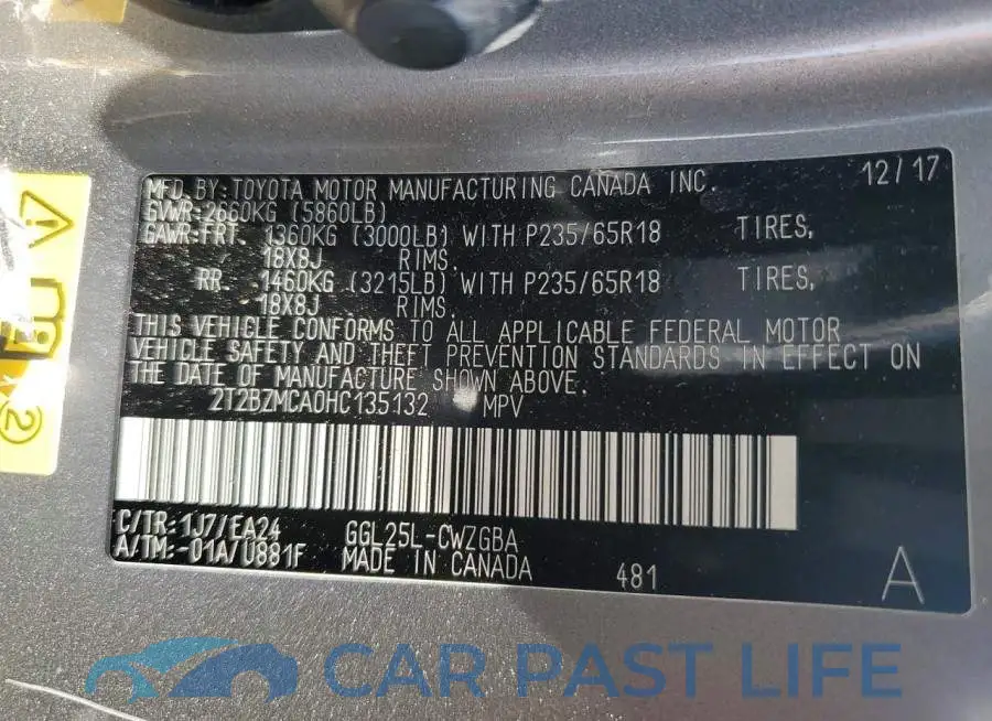 2T2BZMCA0HC135132# 13