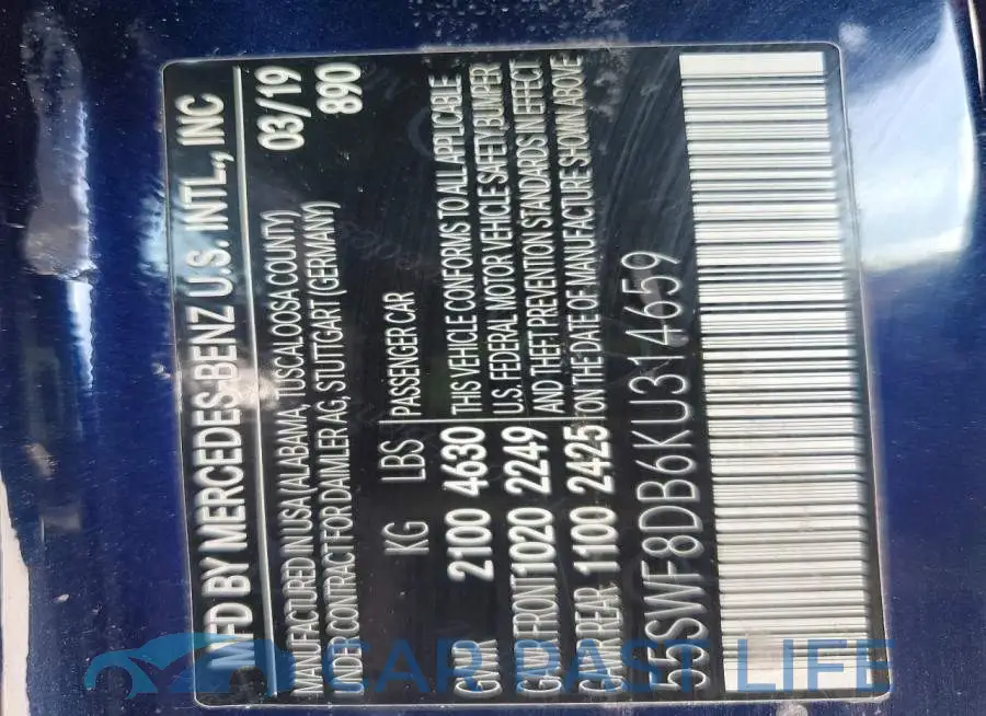 55SWF8DB6KU314659# 12