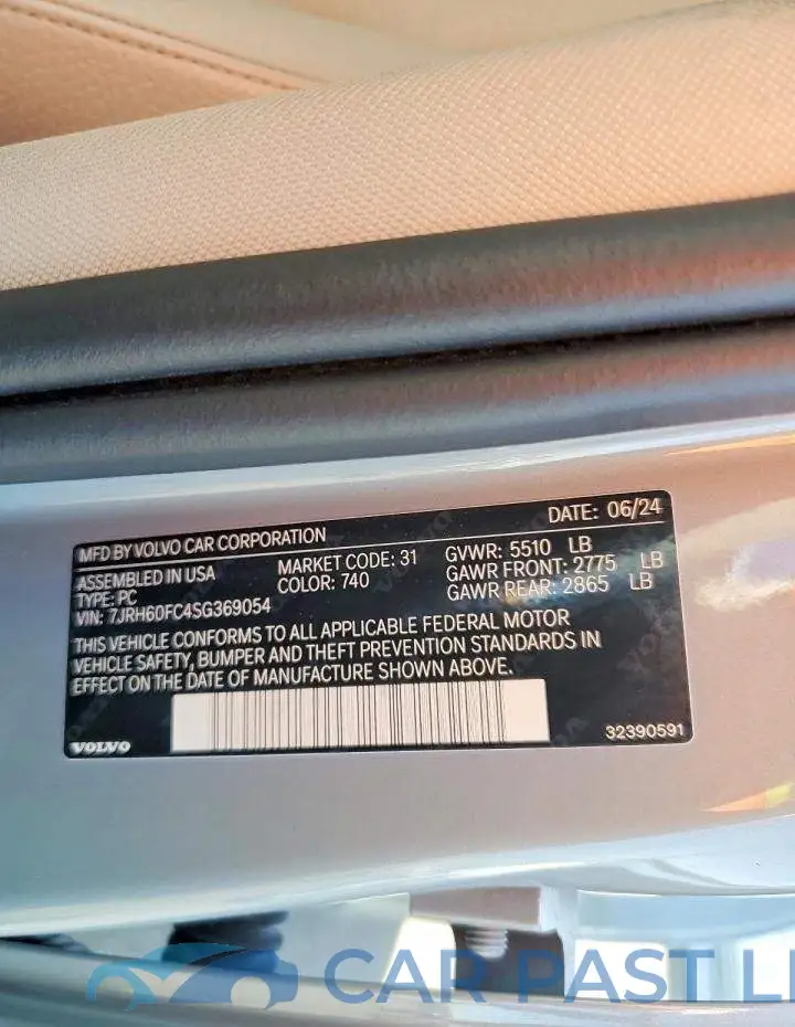 7JRH60FC4SG369054# 12