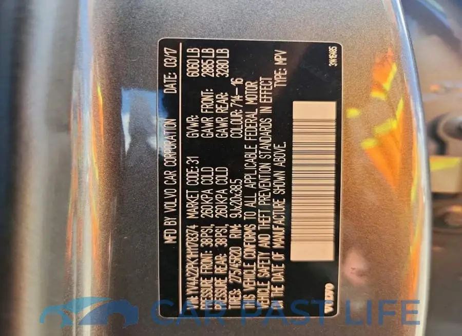 YV4A22PK1H1178374# 13