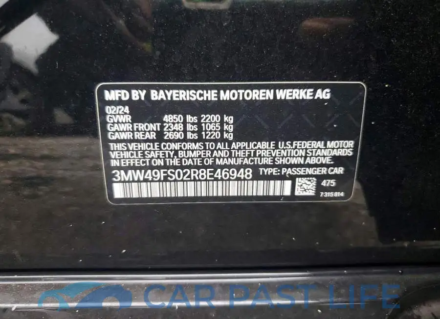 3MW49FS02R8E46948# 12