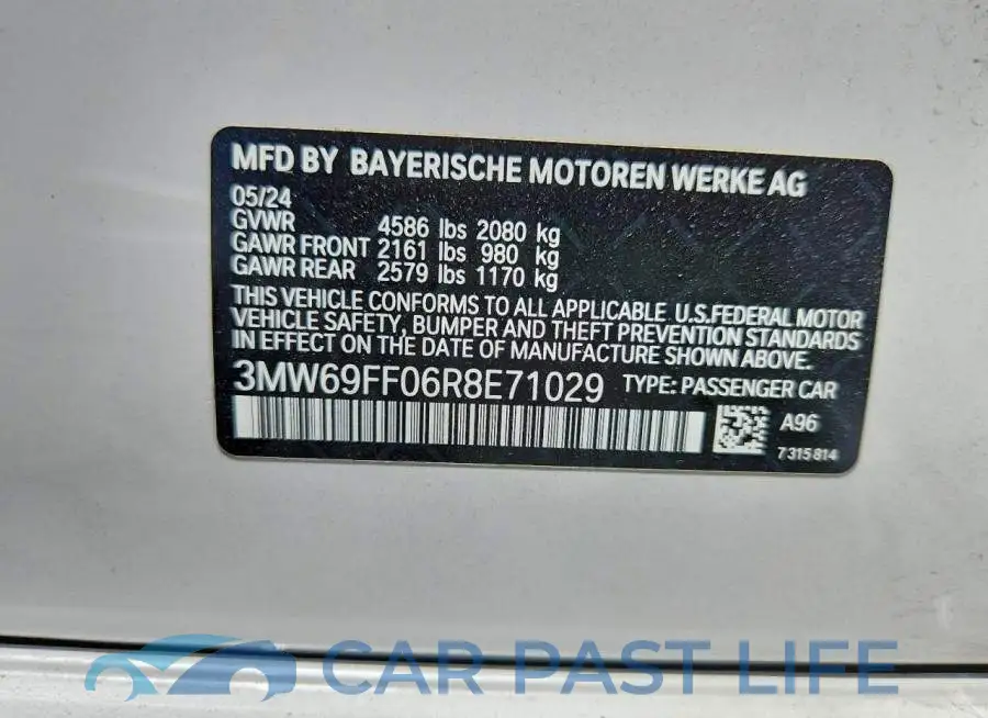 3MW69FF06R8E71029# 12