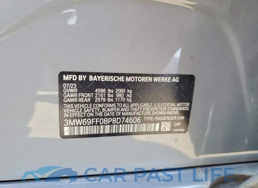 3MW69FF08P8D74606# 12