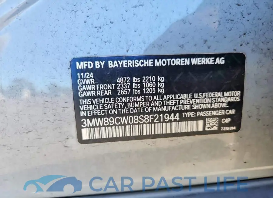 3MW89CW08S8F21944# 12