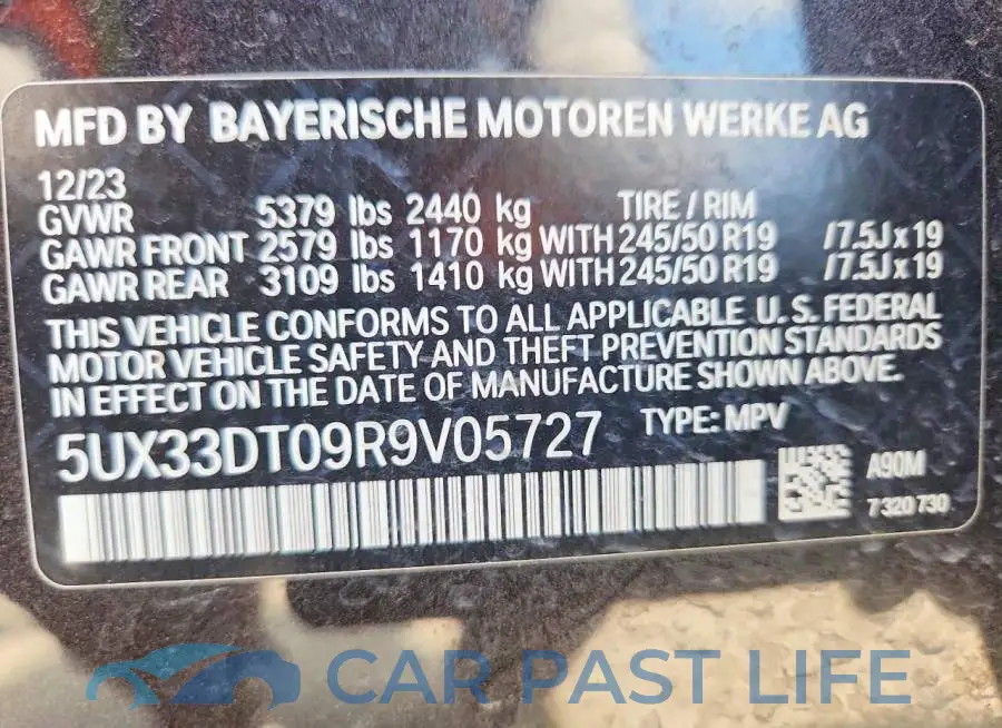 5UX33DT09R9V05727# 13