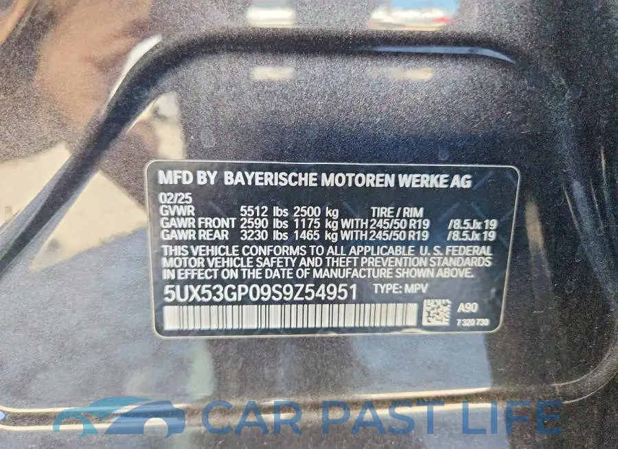 5UX53GP09S9Z54951# 13