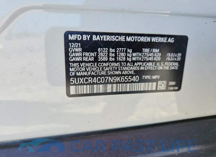 5UXCR4C07N9K65540# 14