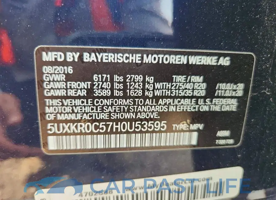 5UXKR0C57H0U53595# 12
