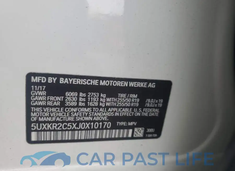 5UXKR2C5XJ0X10170# 12