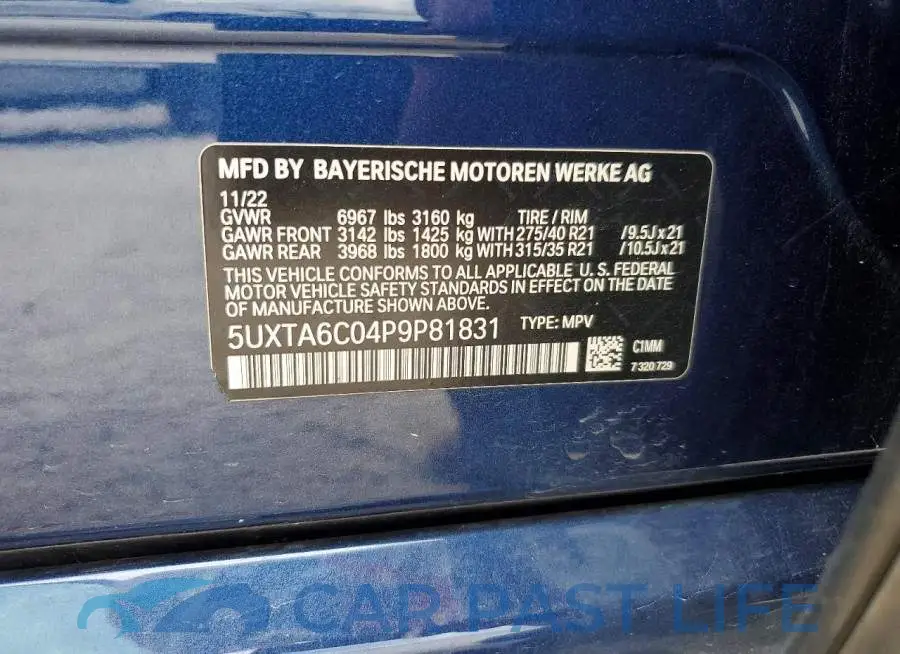 5UXTA6C04P9P81831# 12