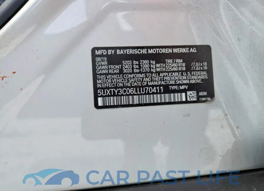 5UXTY3C06LLU70411# 12