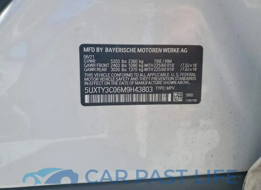 5UXTY3C06M9H43803# 12