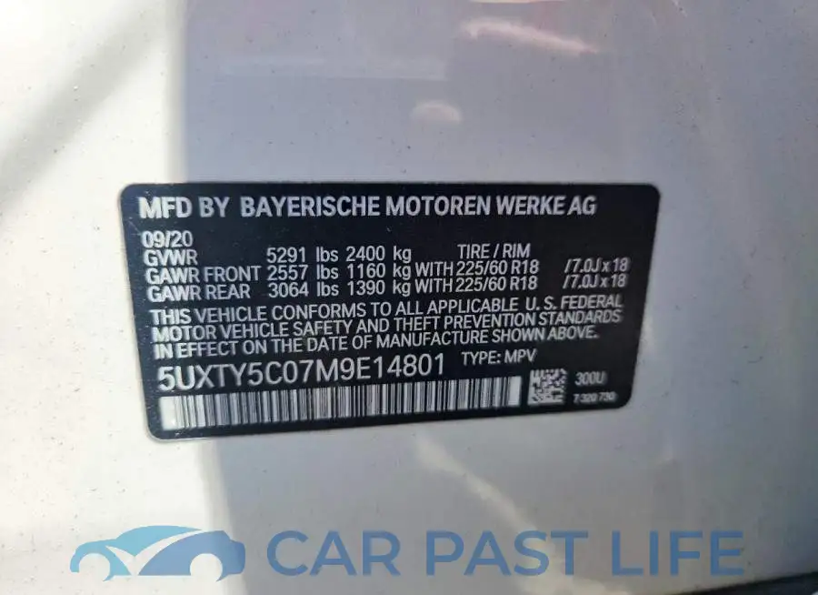 5UXTY5C07M9E14801# 13
