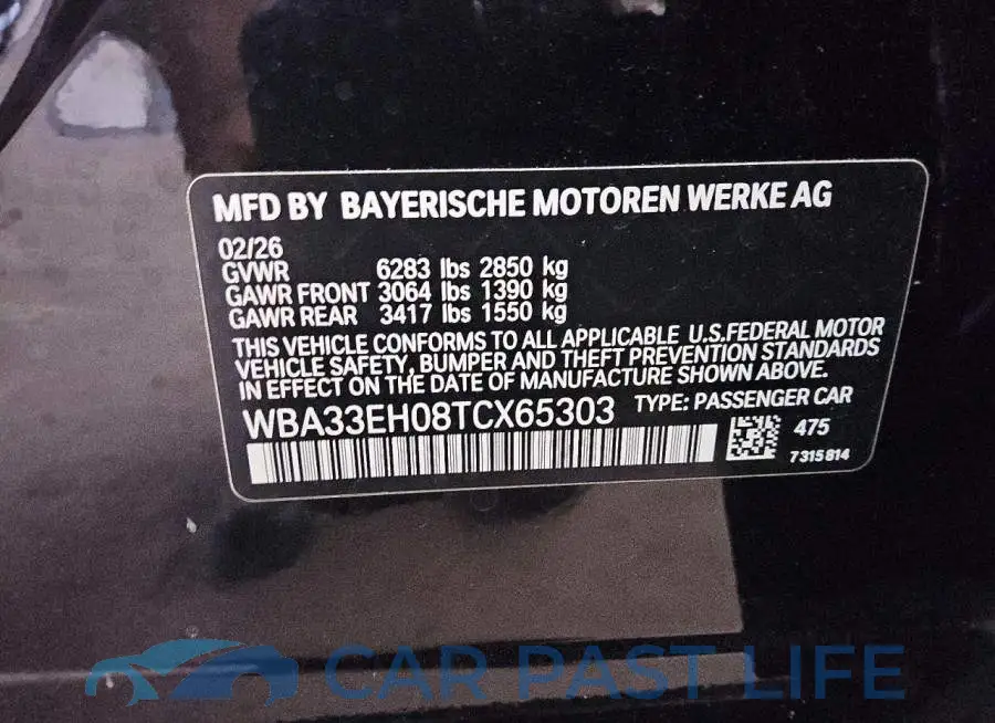 WBA33EH08TCX65303# 12