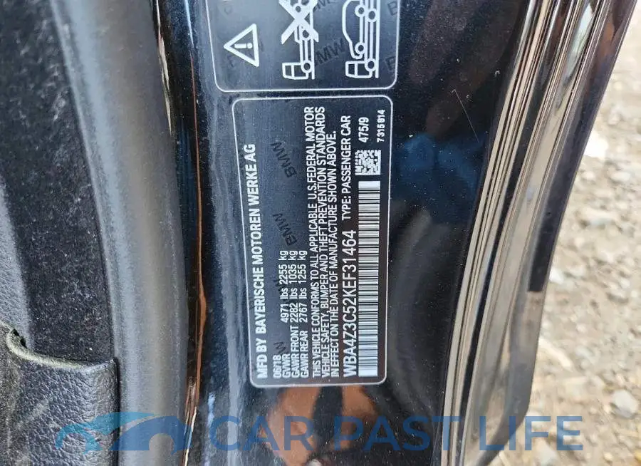 WBA4Z3C52KEF31464# 12