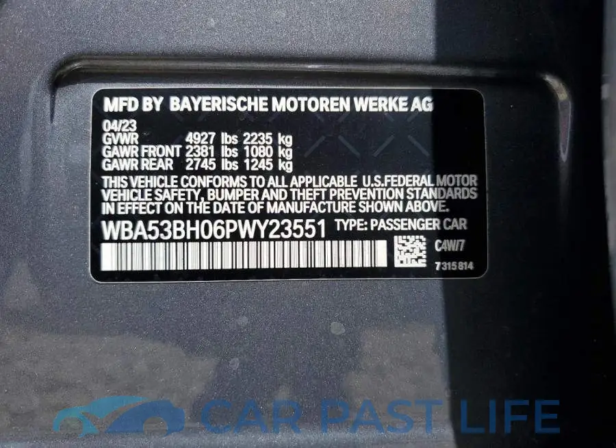 WBA53BH06PWY23551# 12