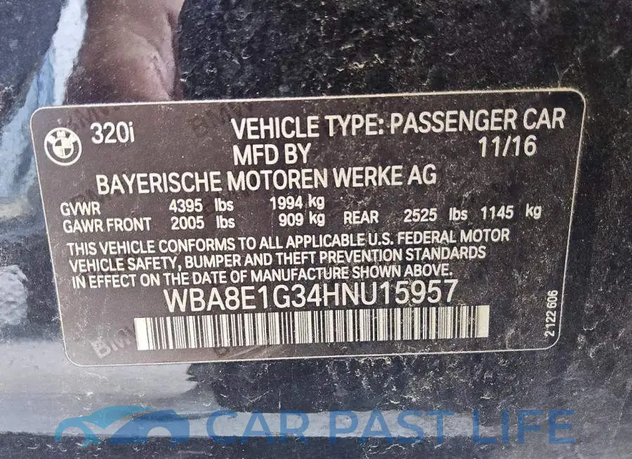 WBA8E1G34HNU15957# 12