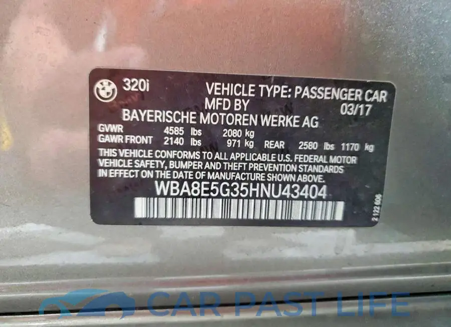 WBA8E5G35HNU43404# 12