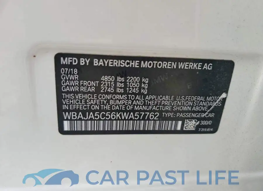WBAJA5C56KWA57762# 12