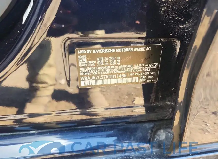 WBAJA7C57KG911466# 12