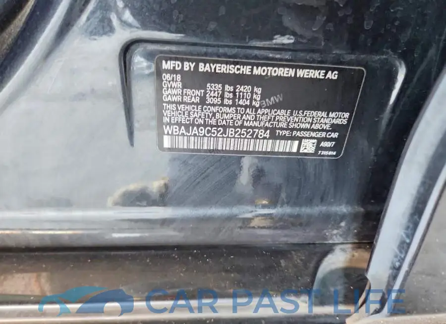 WBAJA9C52JB252784# 12