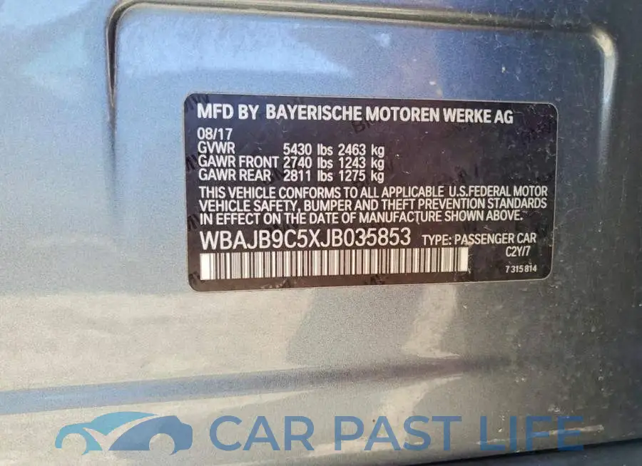 WBAJB9C5XJB035853# 12