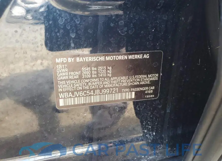 WBAJV6C54JBJ99721# 12