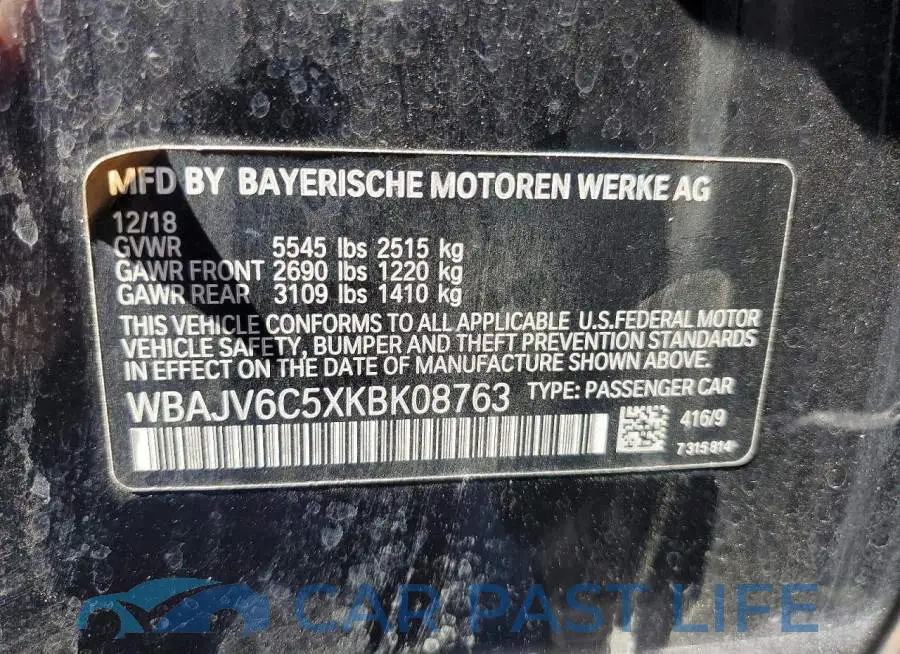 WBAJV6C5XKBK08763# 13