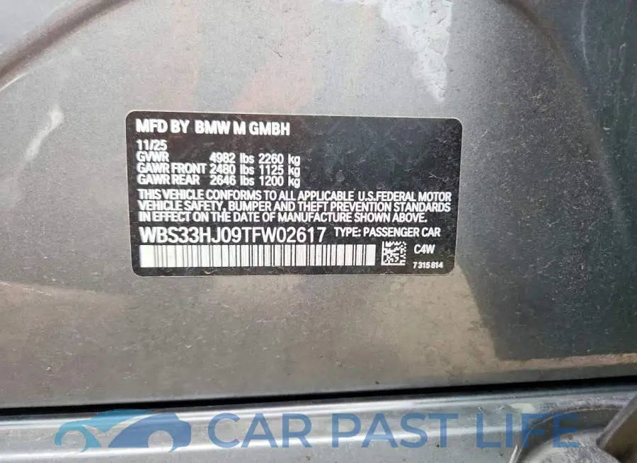 WBS33HJ09TFW02617# 12