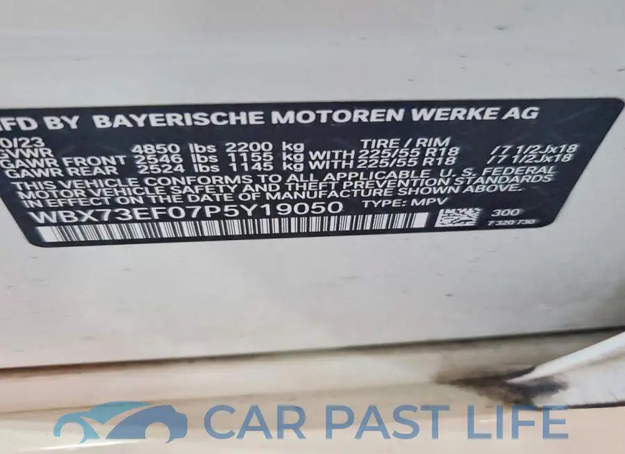 WBX73EF07P5Y19050# 12