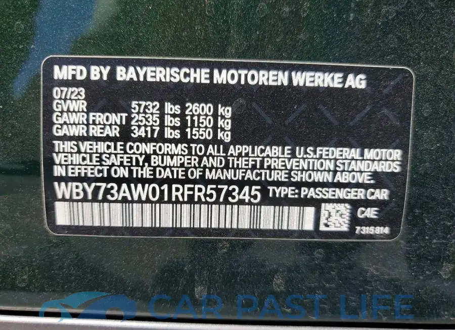 WBY73AW01RFR57345# 12