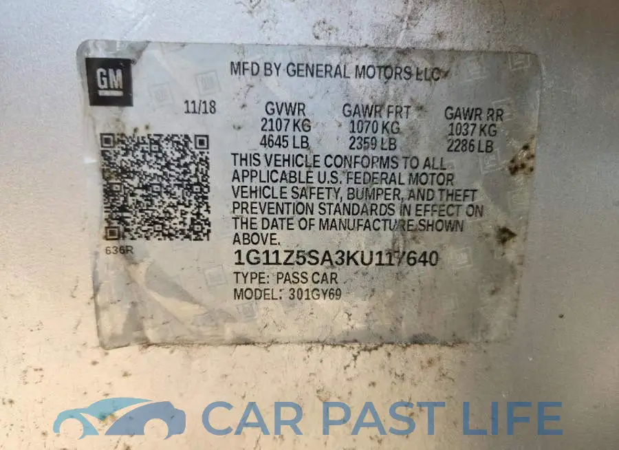 1G11Z5SA3KU117640# 12